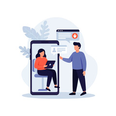 A businessman holding a tablet computer and using modern digital technology online