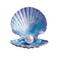 Fototapeta premium Elegant Pearl in Shell: A lustrous, solitary pearl rests delicately within an iridescent, open seashell. Capturing the exquisite beauty of nature's treasures. 