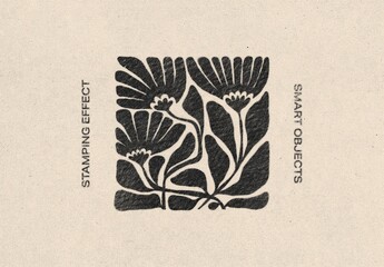 Vintage Paper Print Effect Mockup