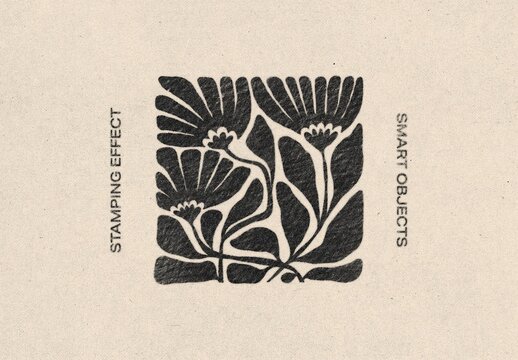 Vintage Paper Print Effect Mockup