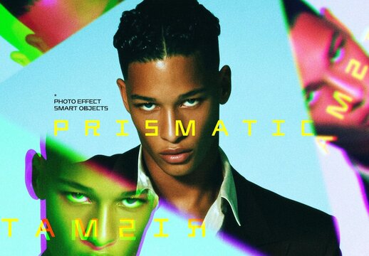 Triangle Prism Photo Effect Mockup