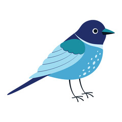 blue bird isolated, flat style