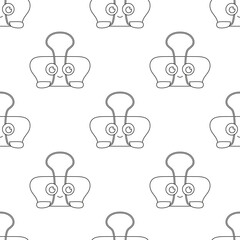 outline binder clip seamless pattern