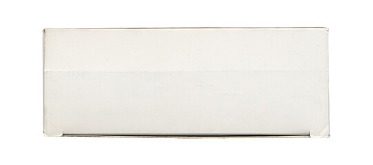 White rectangular carton box top view on white background