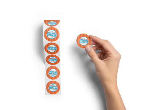 Round Stickers Mockup
