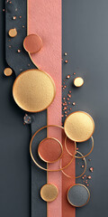 Composition of circular shapes in soft tones and textures, a modern and elegant touch