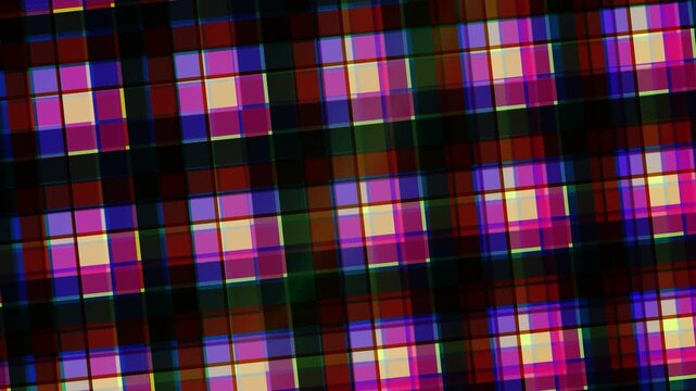 Vibrant Plaid Pattern, Textile Background, Close-up View, Fabric Design
