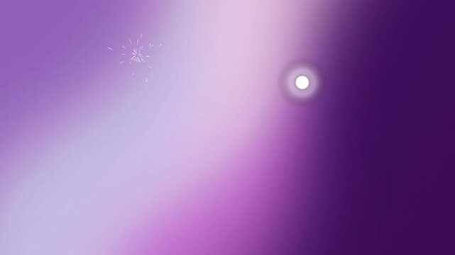 A vibrant purple background with a clock face and lines radiating from a bright light