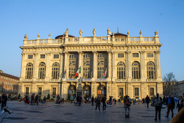 Fototapeta premium Palazzo Madama in Piazza Castello, Turin, Italy