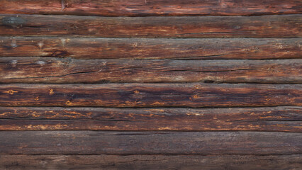Closeup of a wooden cabin wall. © Carterson