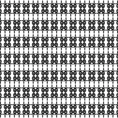 abstract black and white geometric seamless pattern featuring repeating shapes