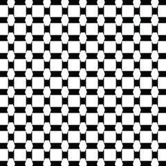 abstract black and white geometric seamless pattern featuring repeating shapes