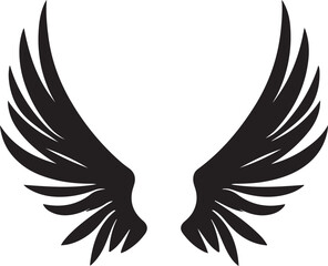 Obraz premium Angel Wing Silhouette Vector on Transparent Background