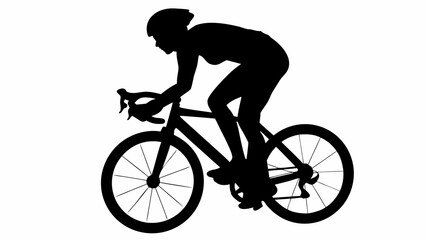 Naklejka premium Cyclist riding bicycle with focused expression