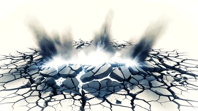 Cracked Earth Explosion Ground Rupture.