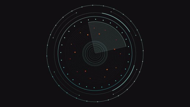 Radar screen showing scan, Futuristic Digital HUD Interface with Circular Elements and Glowing Lights Alpha Channel Background 