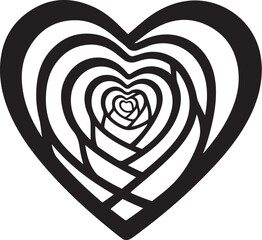 Obraz premium Concentric Heart Design with Inner Spiral Pattern Isolated