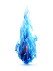 a blue fire isolated on white background