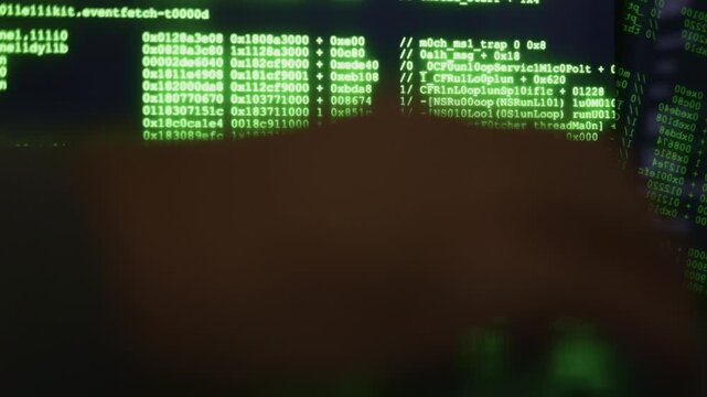 Hidden cyber intrusion, concealed hacking activity taking place covertly in darkness, sneaky digital infiltration happening secretly in darkened surroundings with minimal illumination to avoid