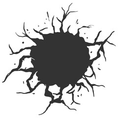 Dark Shattered Impact Hole