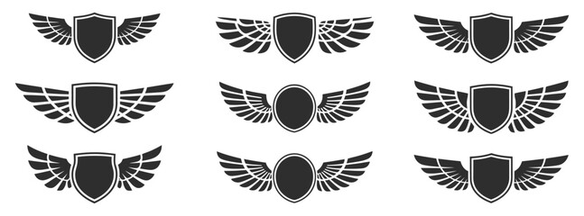 Shields with Wings, Winged Shield Emblem © Ayat 04