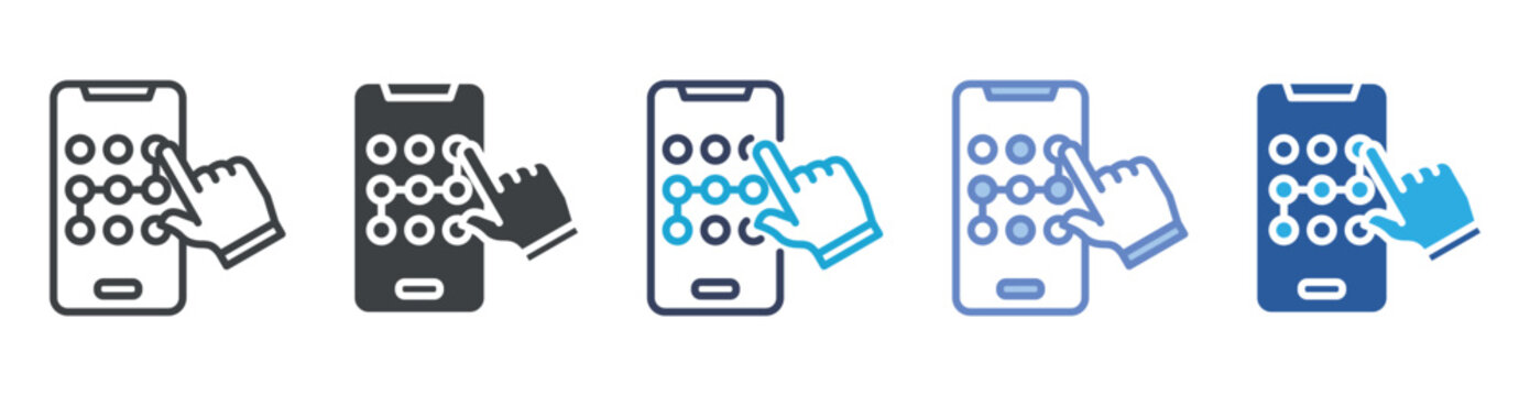 Access Code icon set multiple style collection