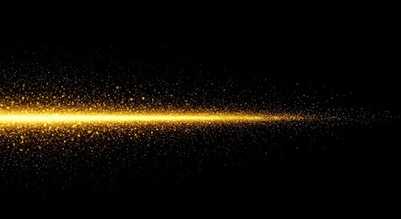 Glowing golden particles flowing rapidly across a dark background, creating an ethereal abstract representation of data stream or cosmic dust ,space ,visual ,dark