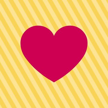 Pink Heart Shape Sticker Peel Off Revealing a Green Heart as Green Screen Chroma Key on Striped Background Transition Animation, 4k Square Seamless Loop Video