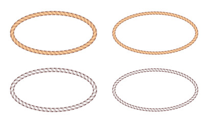 Oval Rope Pattern Frame Border Background Vector Illustration © octopusaga