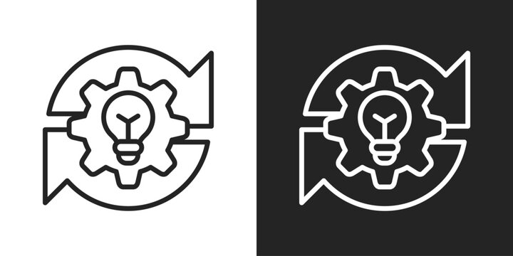 Implementation Icon In Black And White Outline Style