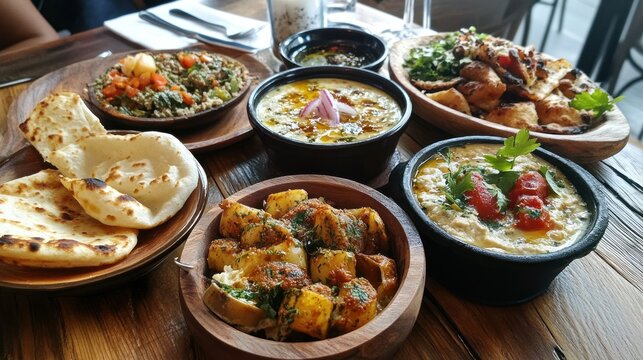 Diverse Middle Eastern tapas platter