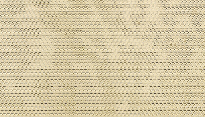premium 3d render of golden geometric triangular mesh background with metallic surface and perforated grid pattern for luxury tech branding