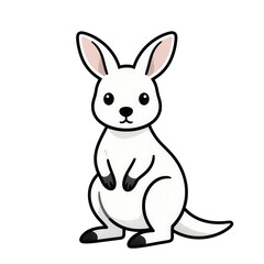 Obraz premium White Kangaroo With Pouched Joey