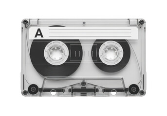 Fototapeta premium Cassette tape with label a isolated on transparent background