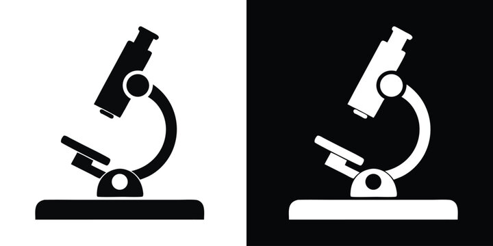 microscope silhouette vector, lab microscope icon