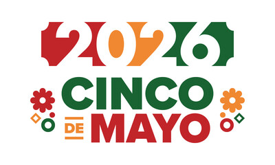 Fototapeta premium Cinco de Mayo in Mexico. Traditional mexican fiesta in May. National happy holiday with carnival, festival and parade. Latin american and spanish pattern. Illustration with sombrero. Vector poster