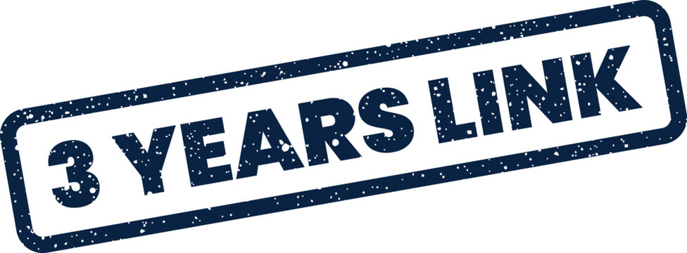 A grunge effect rubber stamp emphasizing three years of connection, partnership, or digital networking on a platform