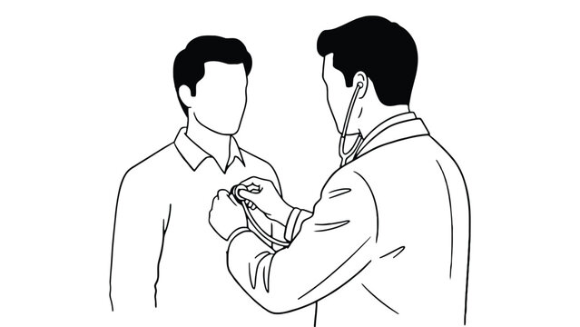 Doctor examining a patient with a stethoscope in a medical checkup