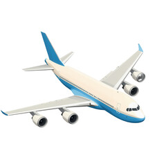 Large Blue and White Commercial Airplane