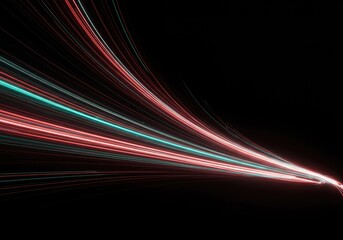 Dynamic abstract background featuring smooth flowing lines of light, simulating digital data transfer or high-speed energy movement ,connection ,communication ,digital