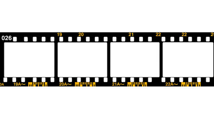A vintage 35mm film strip background featuring blank camera negative frames and a weathered photography border for old cinema movie reel design PNG