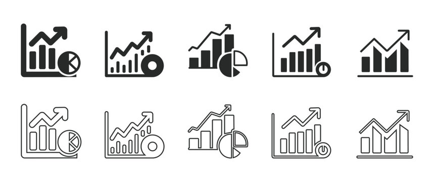 Professional icons for business growth and statistics to enhance presentations and reports