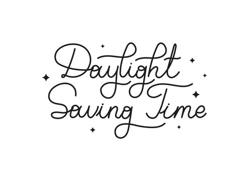 Daylight Saving Time typography. Hand drawn words. Vector illustration