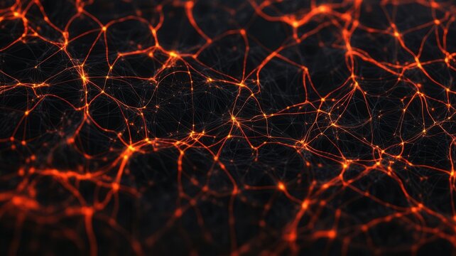 Digital network connecting data points, representing global communication, blockchain technology, concepts artificial intelligence