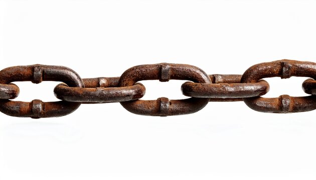 rusty chain isolated on white