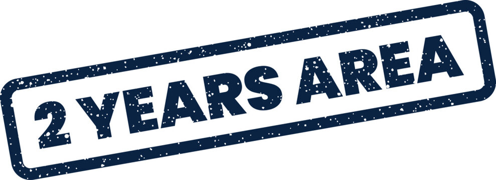Distressed rubber stamp displaying two years area text for business validity or service period indication