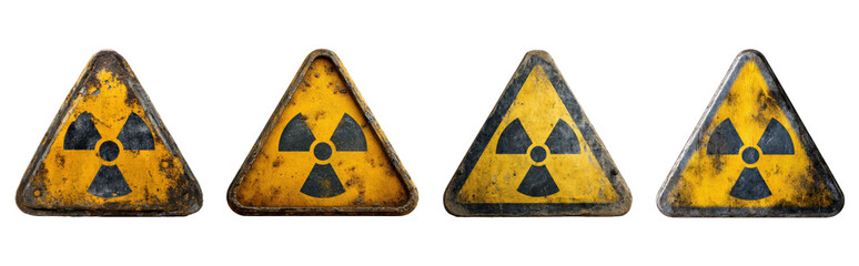 set of dirty radiation signsl isolated on transparent background