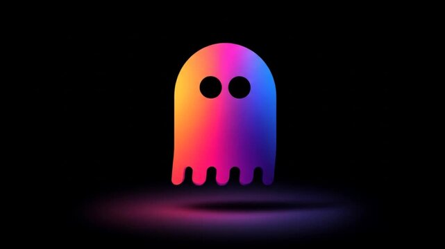 Abstract colorful ghost illustration on dark background for various uses