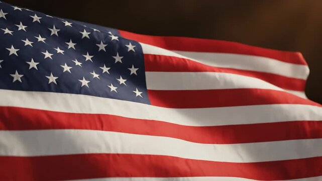 American flag waving in the wind