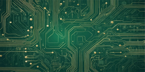 A high-tech digital background features a blue printed circuit board design with integrated microchips and processors, showcasing the intricate electronic patterns of modern computer hardware engineer